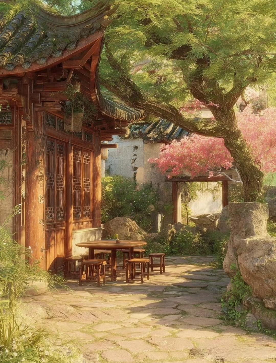 慢煮生活，静待花开。在这一方小院里，阳光、树影、花香都慢了下来。没有催促