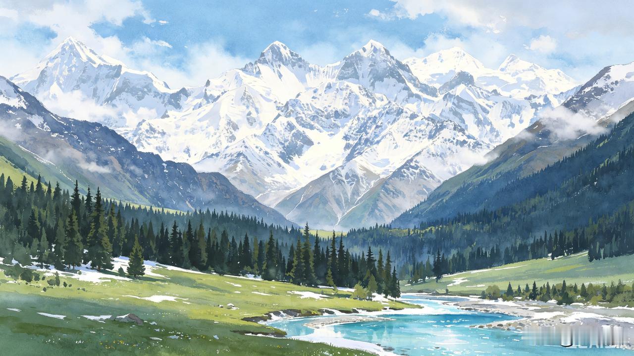 在我心中，天山是北疆大地最巍峨、最圣洁的脊梁。它横亘千里，