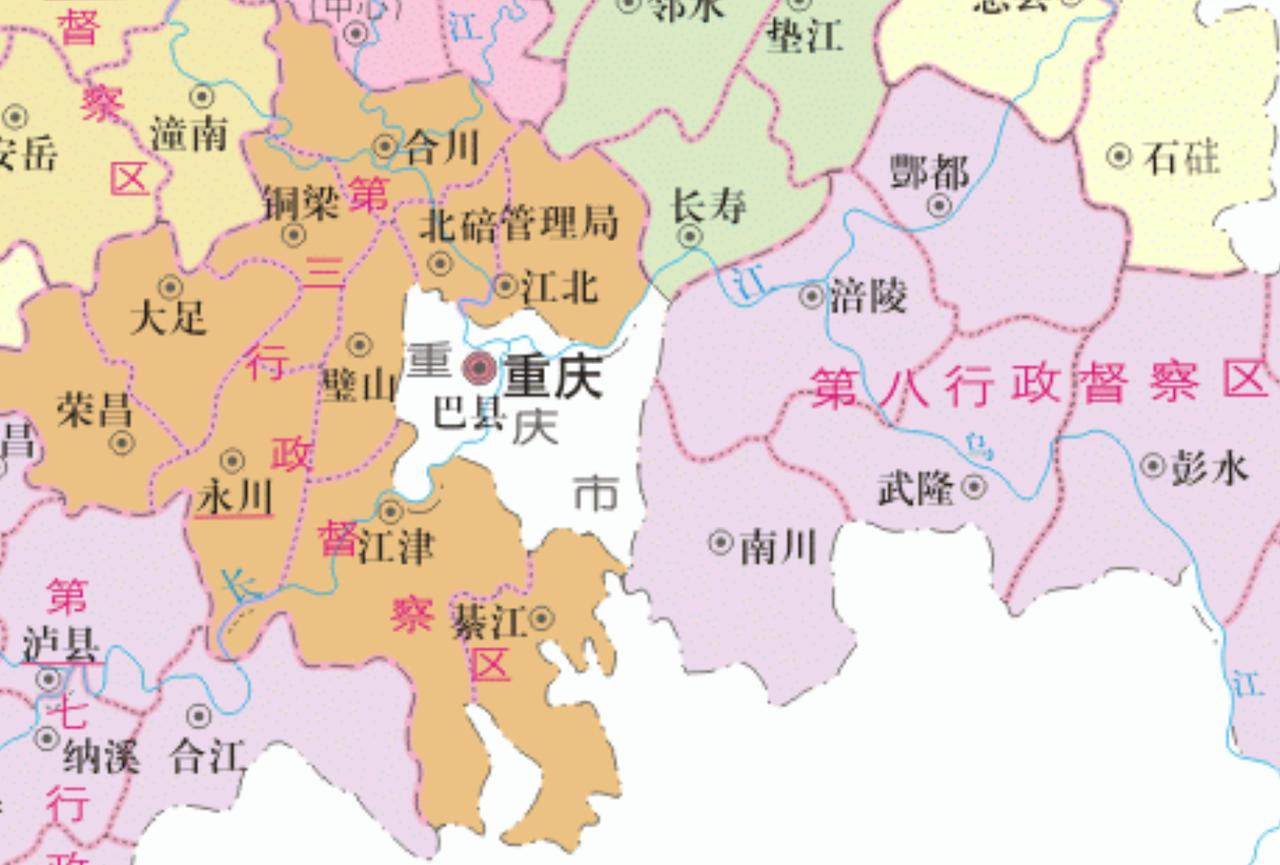 重庆，曾经把四川地图“挖了一个洞”这是1949年的四川地图，当时的重庆还是直