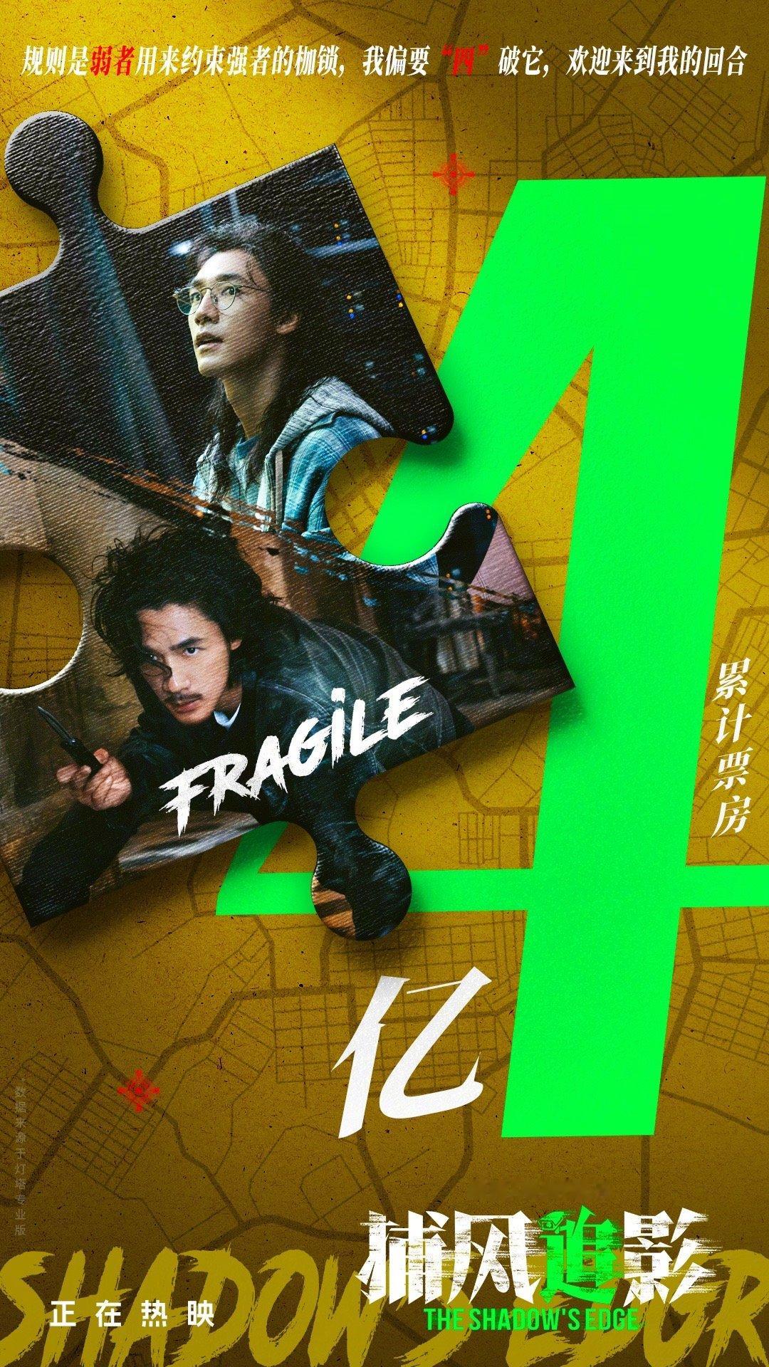 电影捕风追影票房破4亿据猫眼专业版数据，电影《捕风追影》上映7天，总票房破4