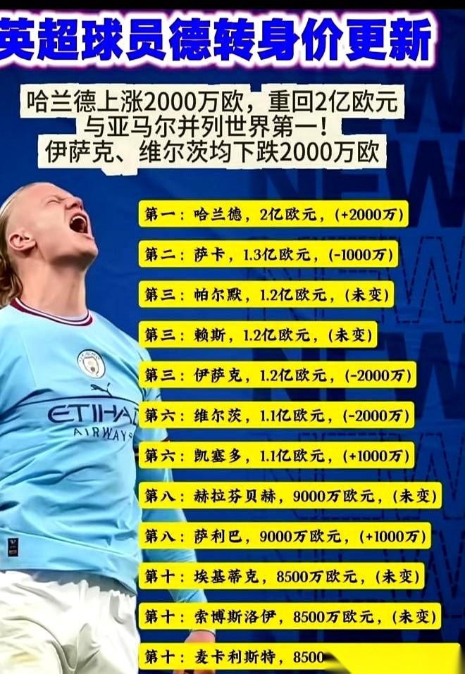 我勒个去，哈兰德，2亿欧。就这一个数字，甩出来跟科幻片似的。一个二十来岁的小伙