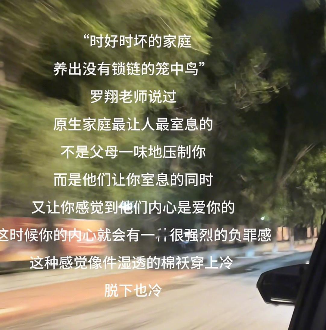 “时好时坏的家庭养出没有锁链的笼中鸟”​​​