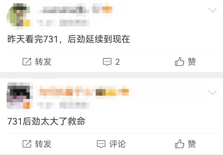 电影731后劲有多大后劲最明显的是散场时的安静——没人急着推门走，没人低头刷手
