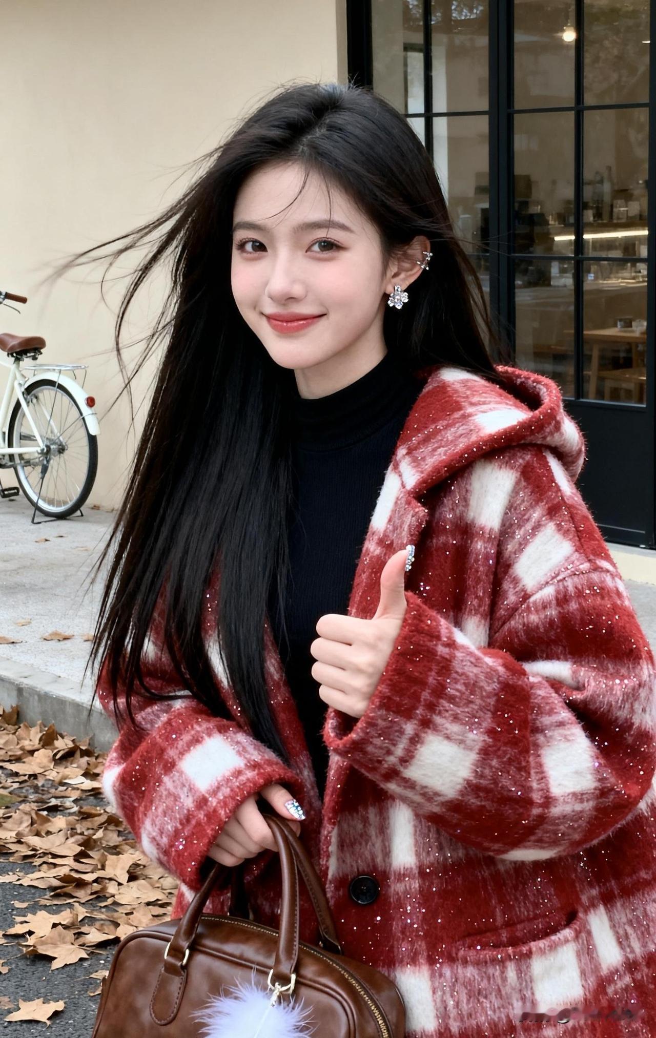 秋风起，落叶舞，美人笑。