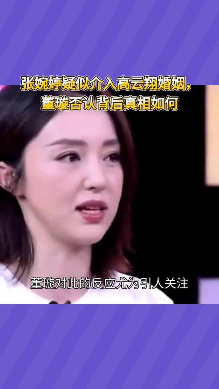 张婉婷疑似介入高云翔婚姻，董璇否认背后真相如何？张婉婷疑曾介入高云翔与董璇的婚
