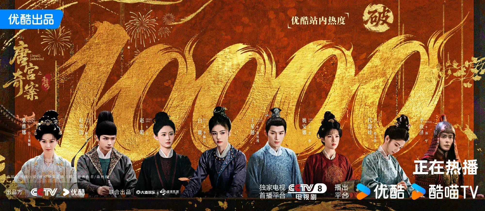 唐宫奇案站内热度破10000唐宫奇案站内热度破万恭喜白鹿唐宫奇案站内热度破100