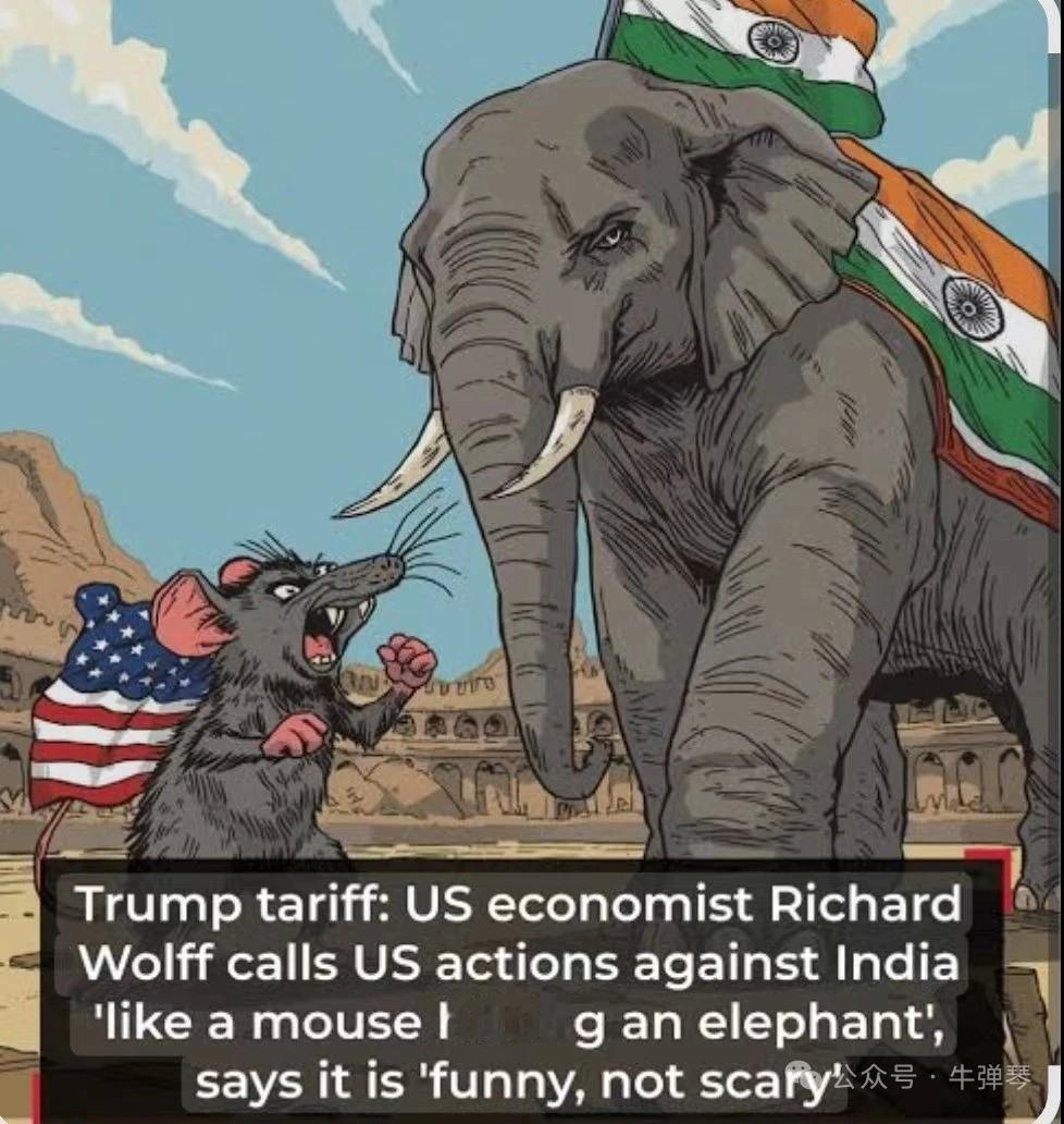 牛弹琴发了一张图，让中国网友笑不活了！原来，特朗普对印度征收了高额关税，印度网友