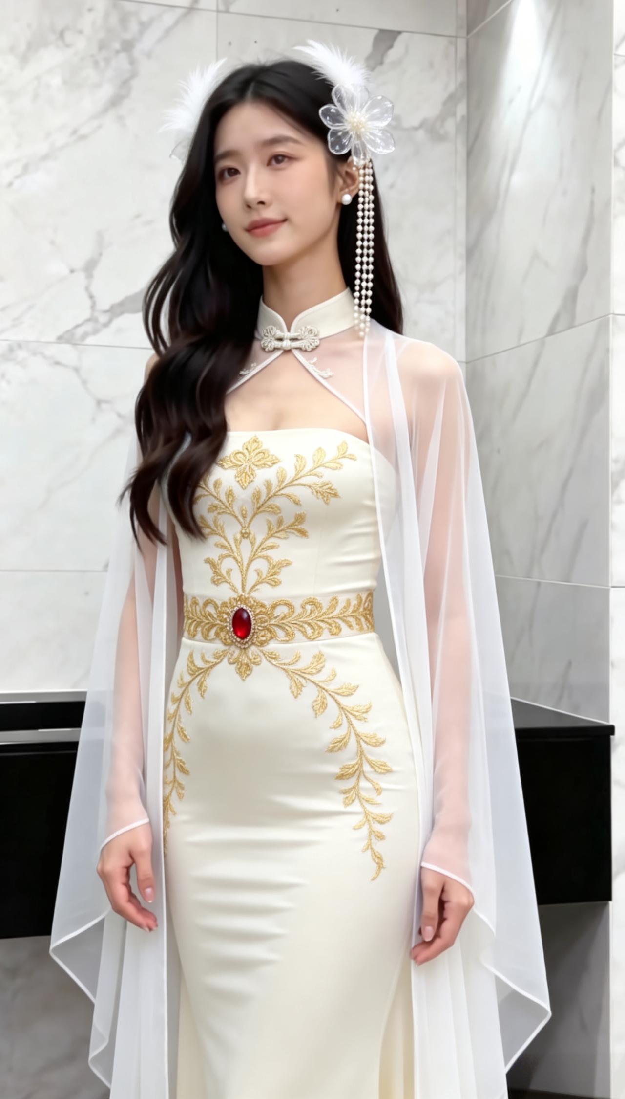 整体风格是清冷又华丽，像从仙境中走出来的仙子！