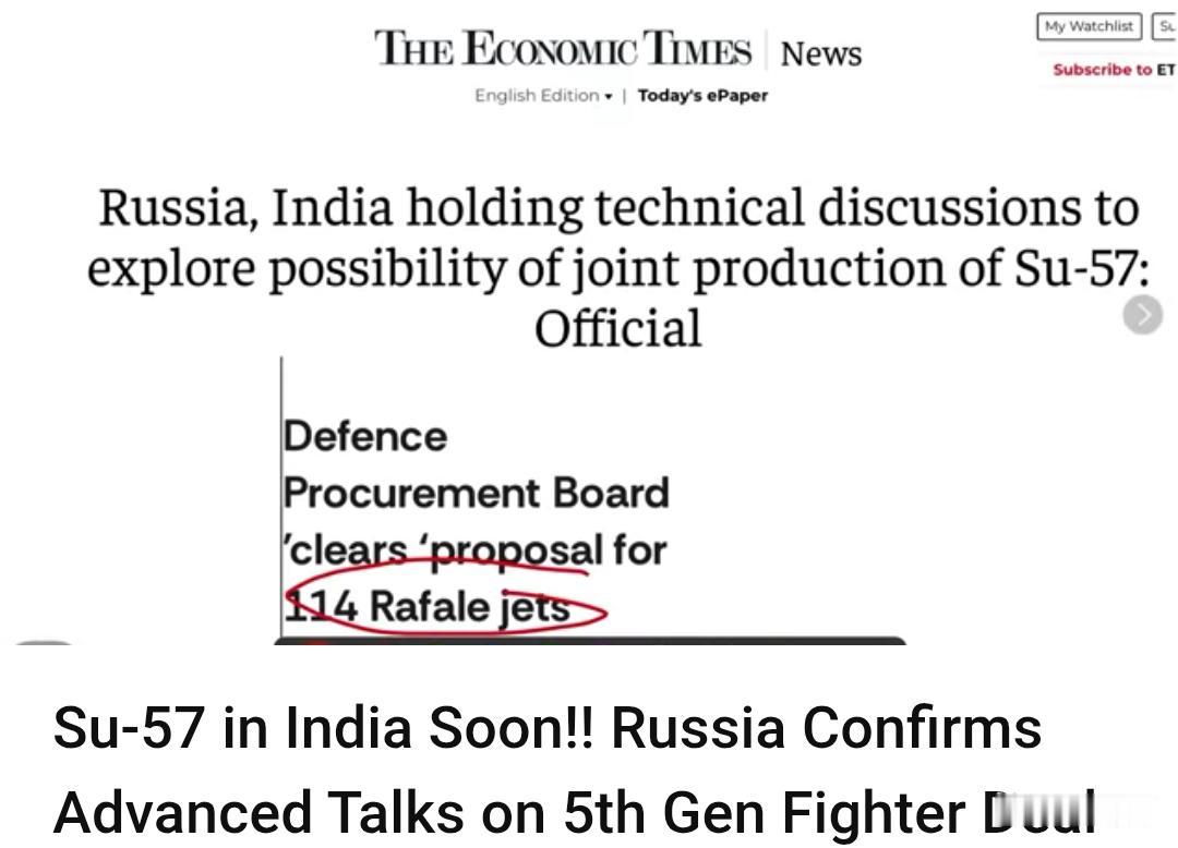 谈判进入最后阶段，印度或引进苏57战机。1月31日，一位印博主援引印媒的消息