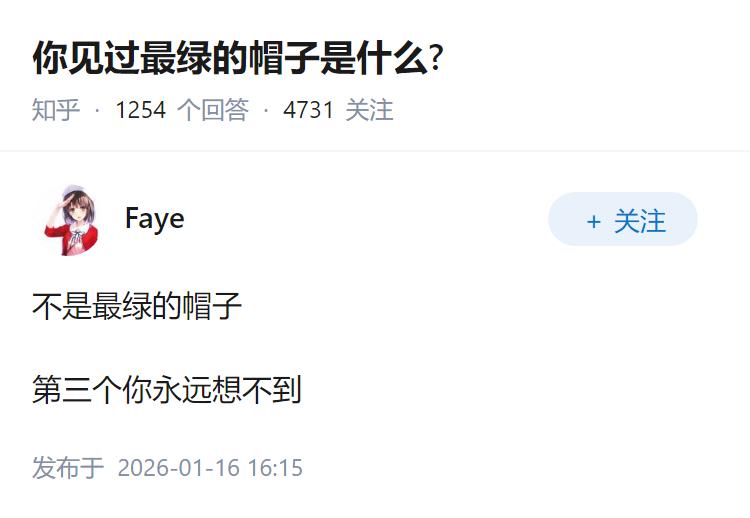 你见过最绿的帽子是什么?