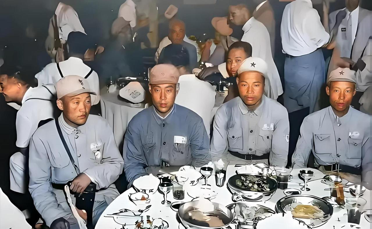 这是1949年上海，上海的名流商贾为了庆祝上海解放，张罗酒席，宴请解放军战士。镜