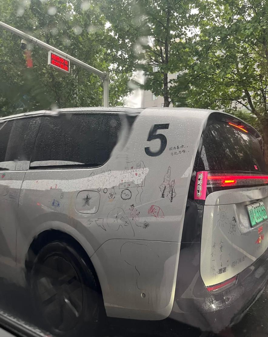 这车估计是洗不回来了，但快乐是再也抹不掉的。每一道涂鸦都是成长的印记，这辆"宝宝