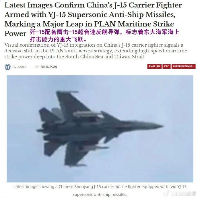 老外就是这样没有见过世面，一天大惊小怪的。歼15T配鹰击15，不是绝配吗？又