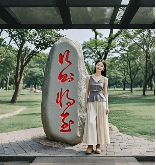 都别吹，谁能认出这四个字昨天公司组织旅游活动，我们在一座景区里面看到这块石头上