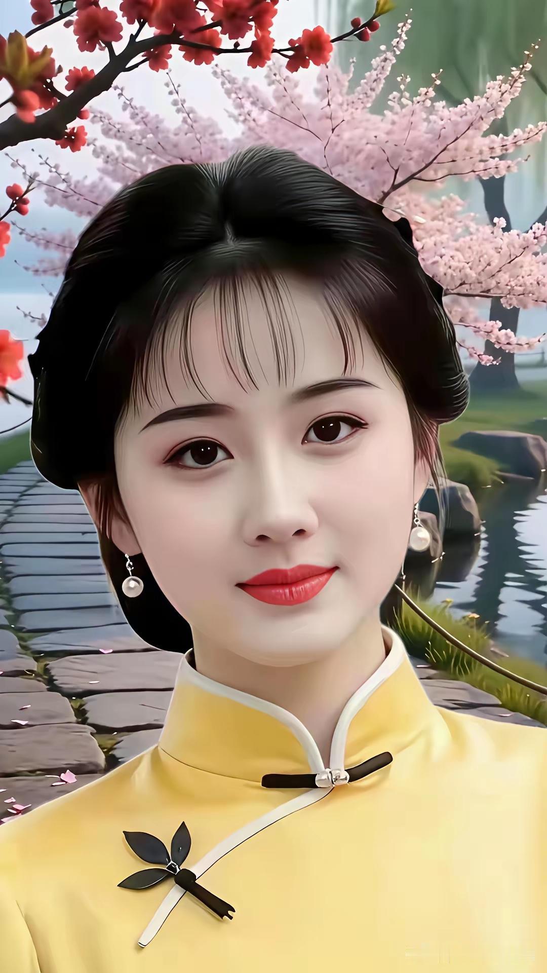 古风美女，粉黛玉，桃花笑春风