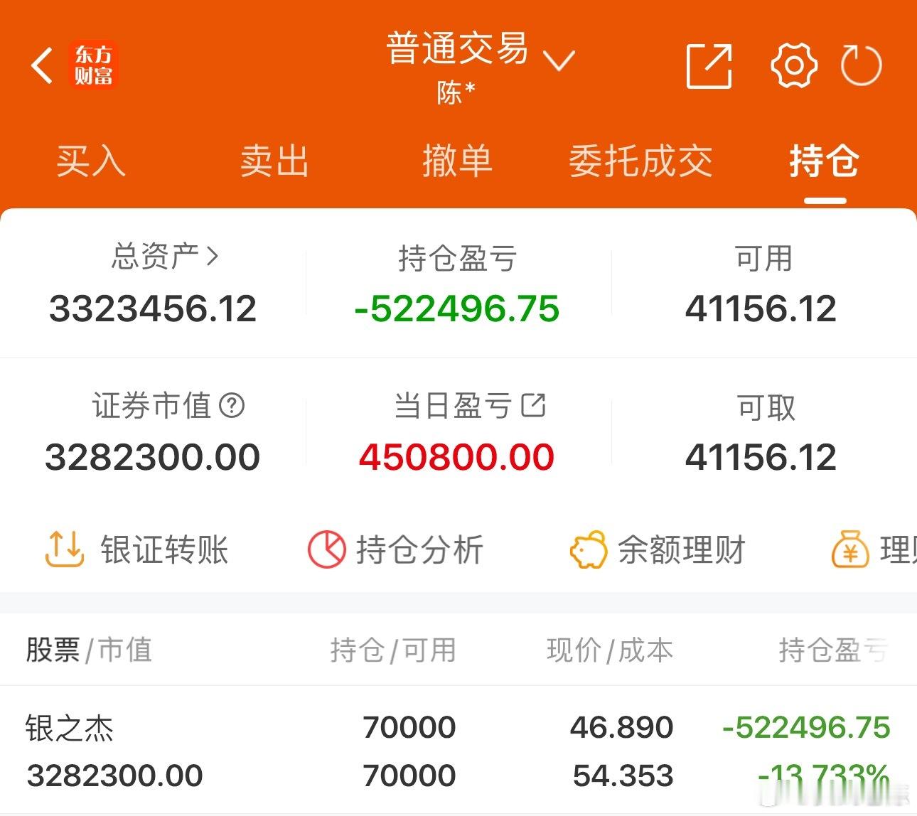 50w实盘挑战一年做到300w（第316天）总资产：332.3万收益：+4508