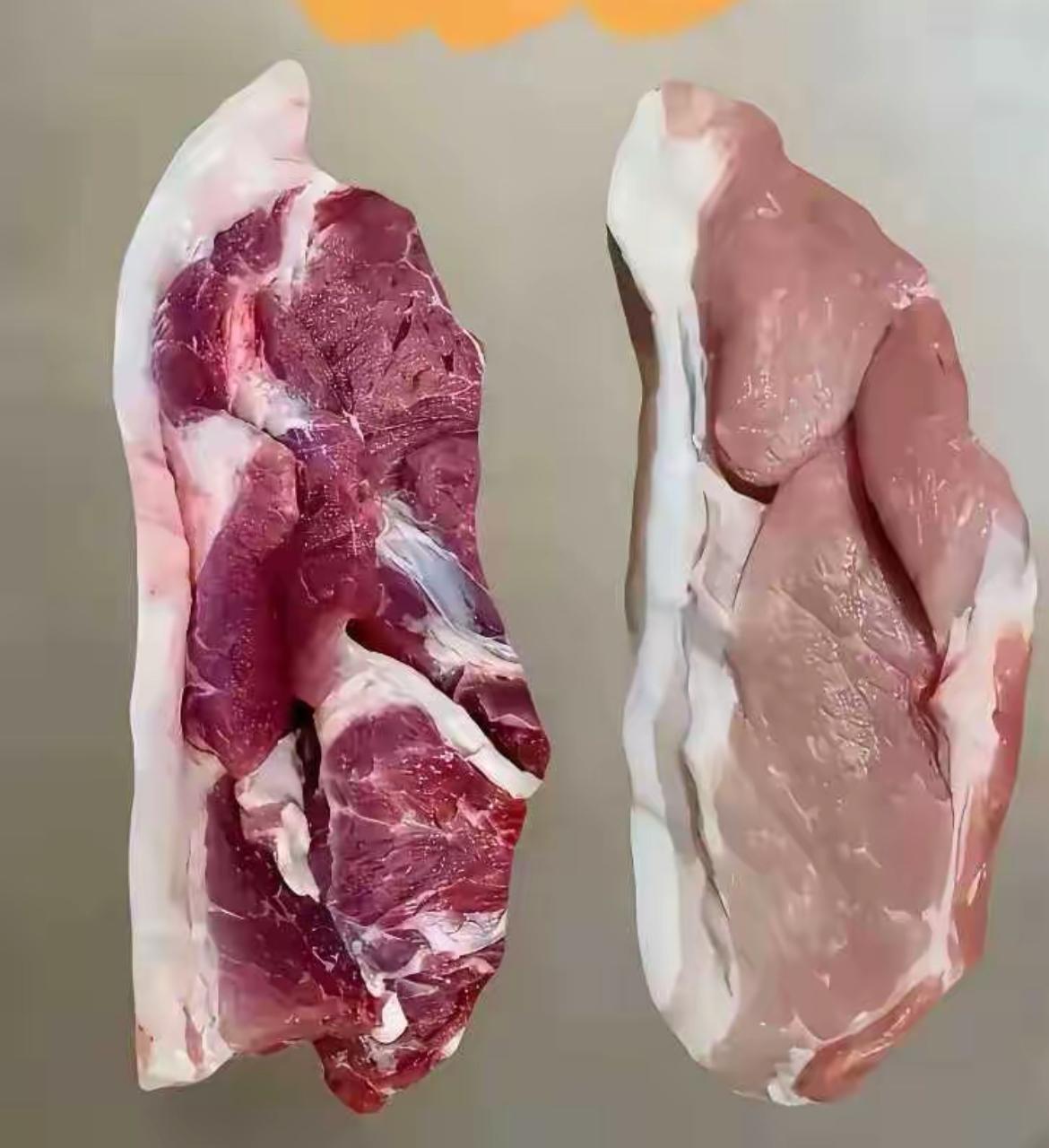 两块肉，一块超市买的一块自家杀的，你分得清吗？