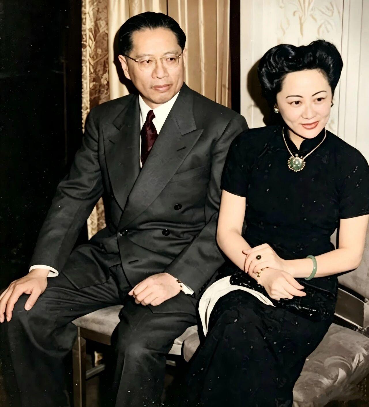 宋子文与夫人张乐怡。1945‑1946年，美国华盛顿。抗战胜利前后，宋子
