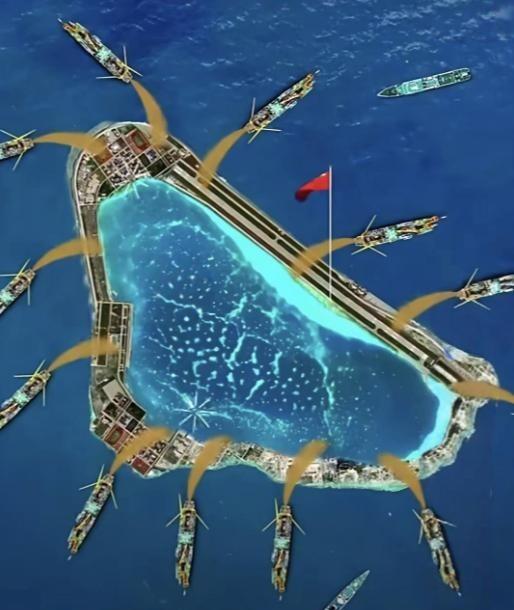 不要再说给黄岩岛填岛了，这是不现实的，我们只能守，黄岩岛周围，出了泻湖范围，水深