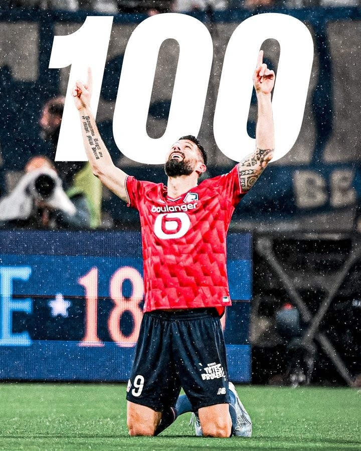 39岁6个月19天! 吉鲁成为历史最年长达成法甲100场里程碑的球员