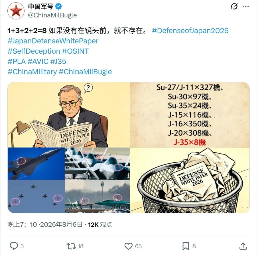 哈哈哈，小日子说的8架歼35……原来就是这么从照片里数出来的啊[笑着哭]。果然