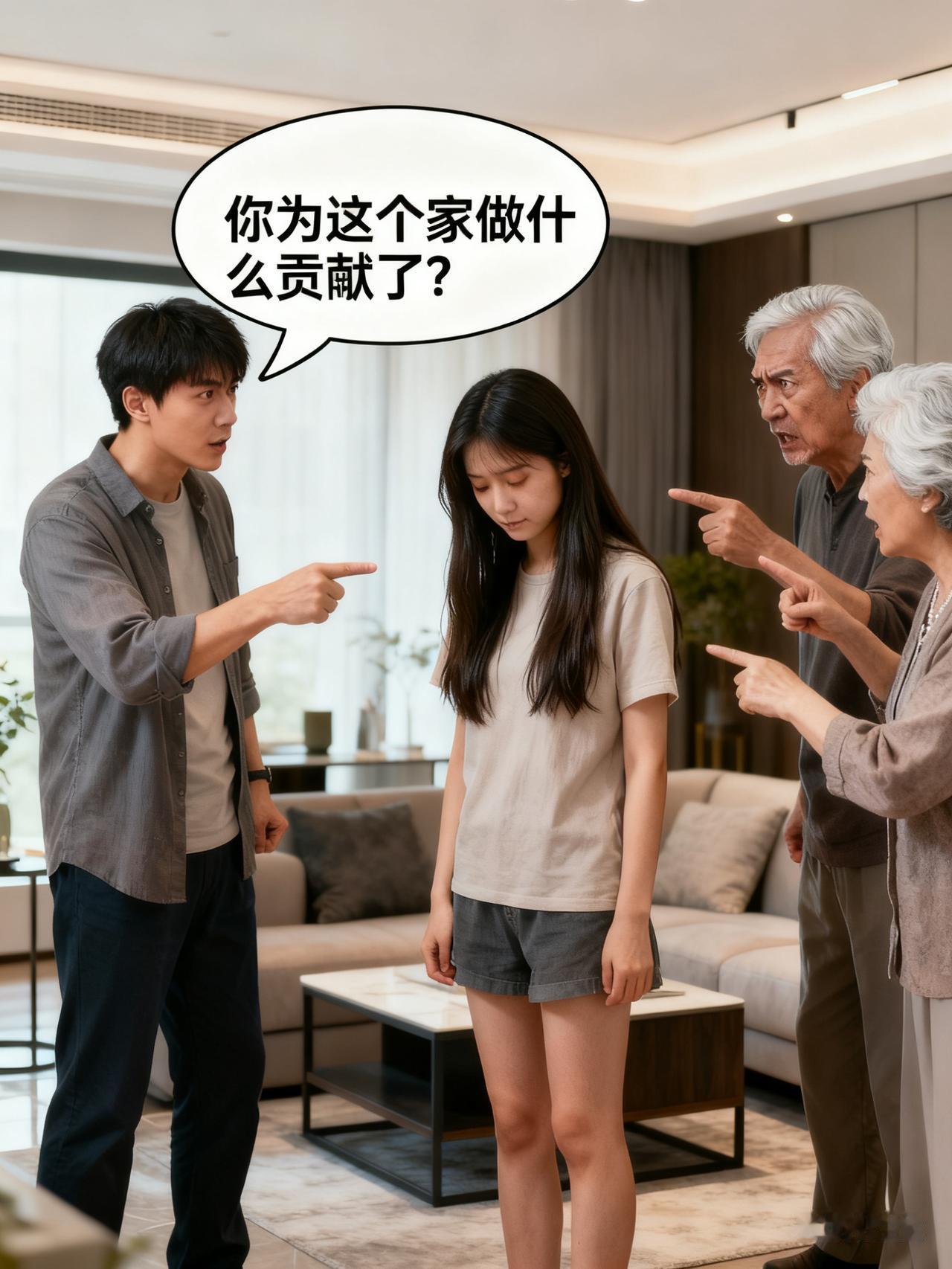 “你对这个家做什么贡献了？”老公对她吼出这句话后，她对这一家人都死了心。其实