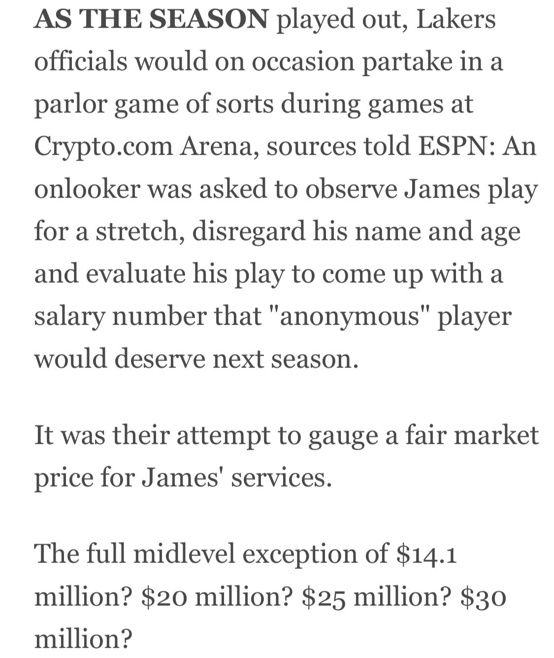 湖人记者DaveMcMenamin：据ESPN消息人士透露，本赛季期间，湖人管