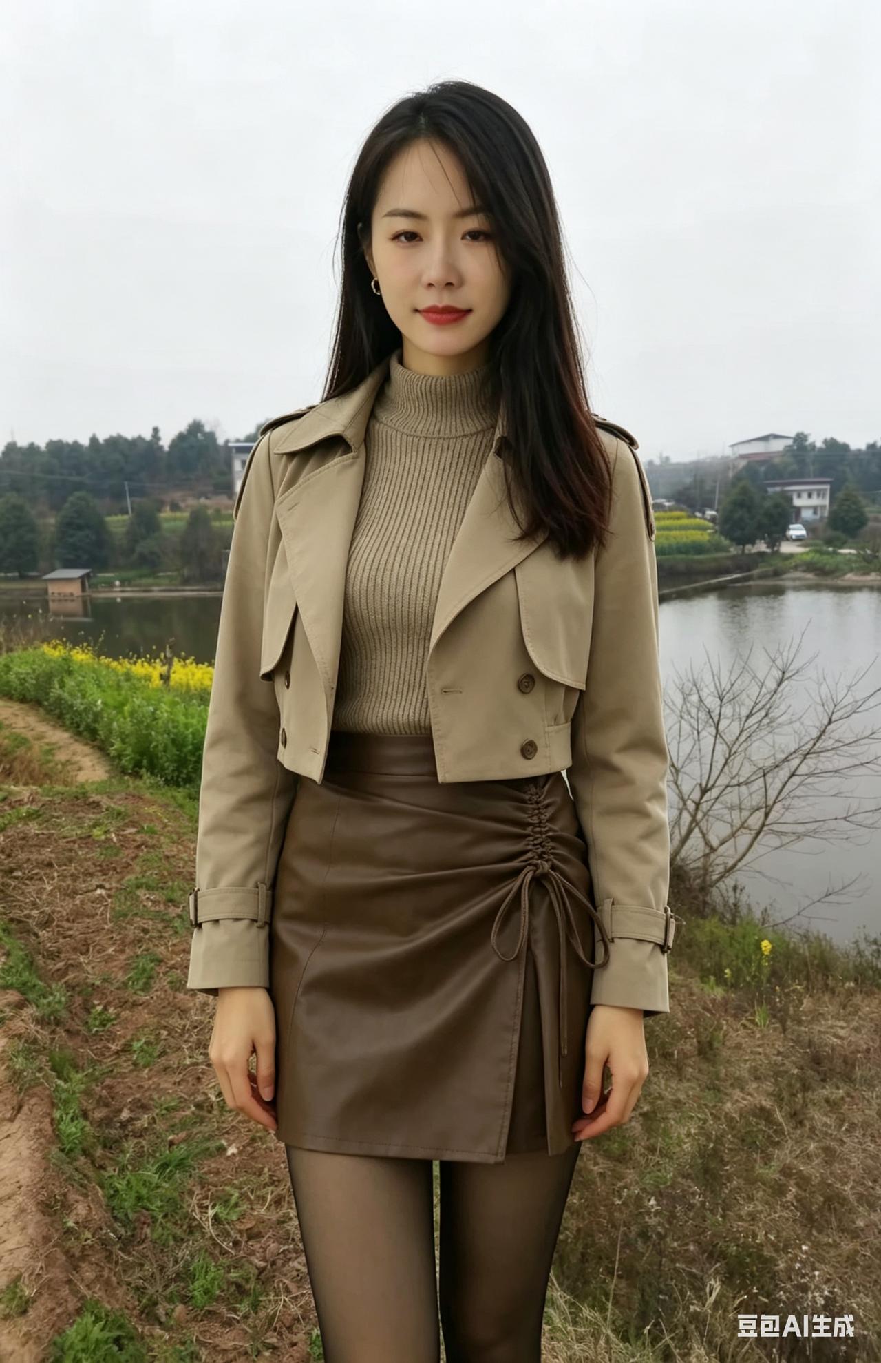 陌上逢伊人，闲花淡淡春。