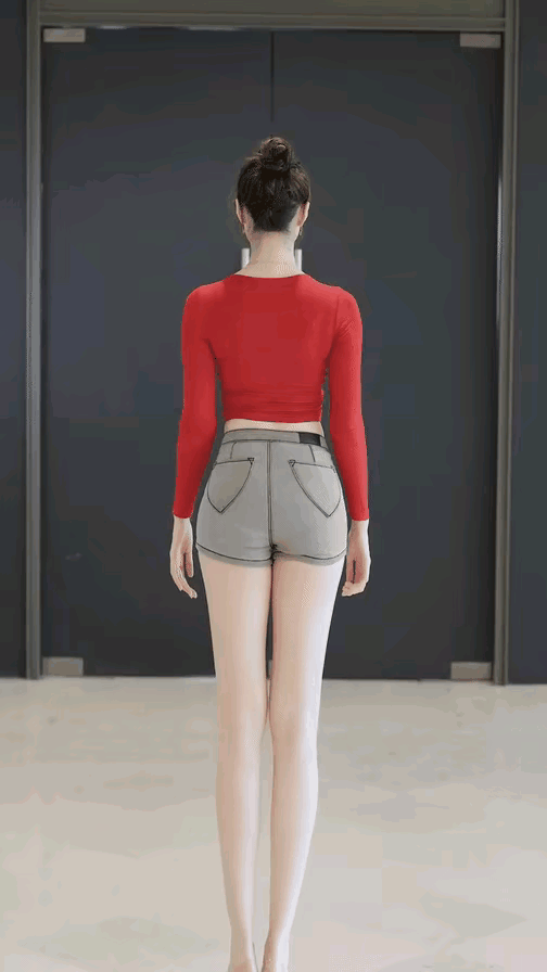 这两步走的，比模特还专业。