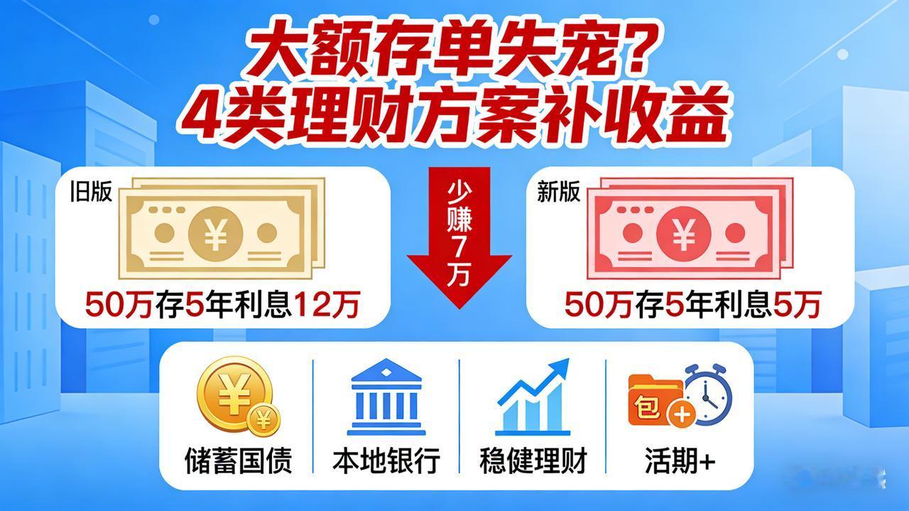 50万存5年少赚7万！大额存单彻底失宠，4类稳健理财方案直接照抄不踩坑5年前