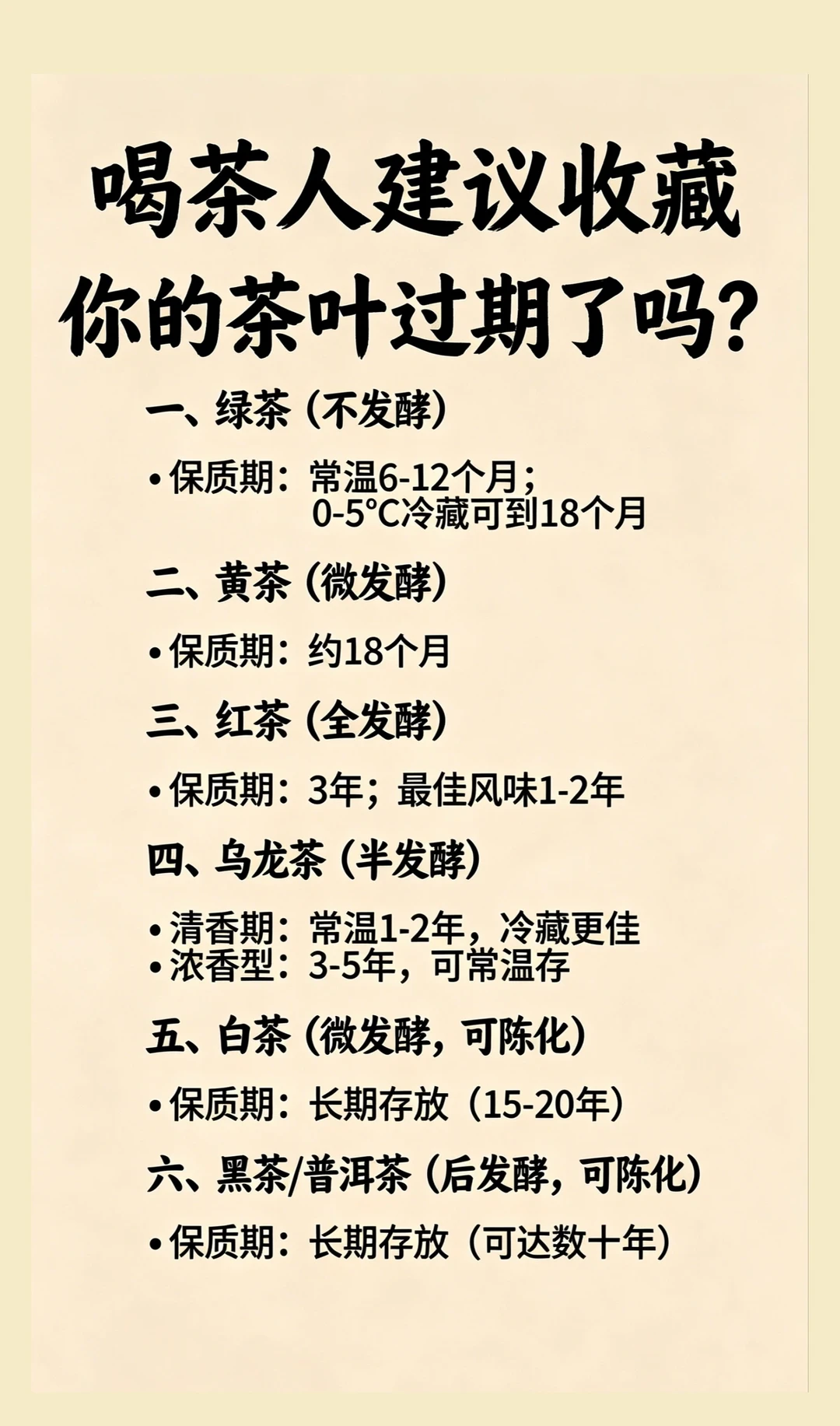 喝茶人必看！你的茶叶过期了吗？