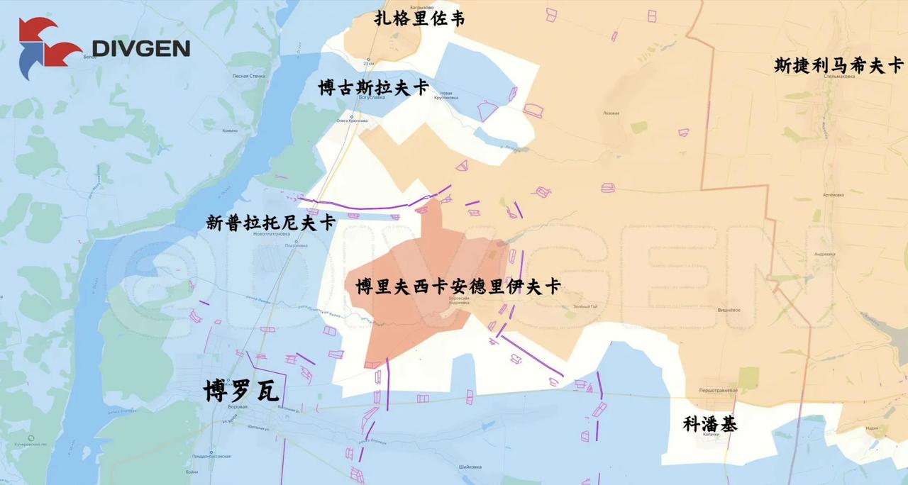 地理定位显示，俄军已经开始在博罗瓦扣门了。博罗瓦位于哈尔科夫州奥斯基尔河左岸、