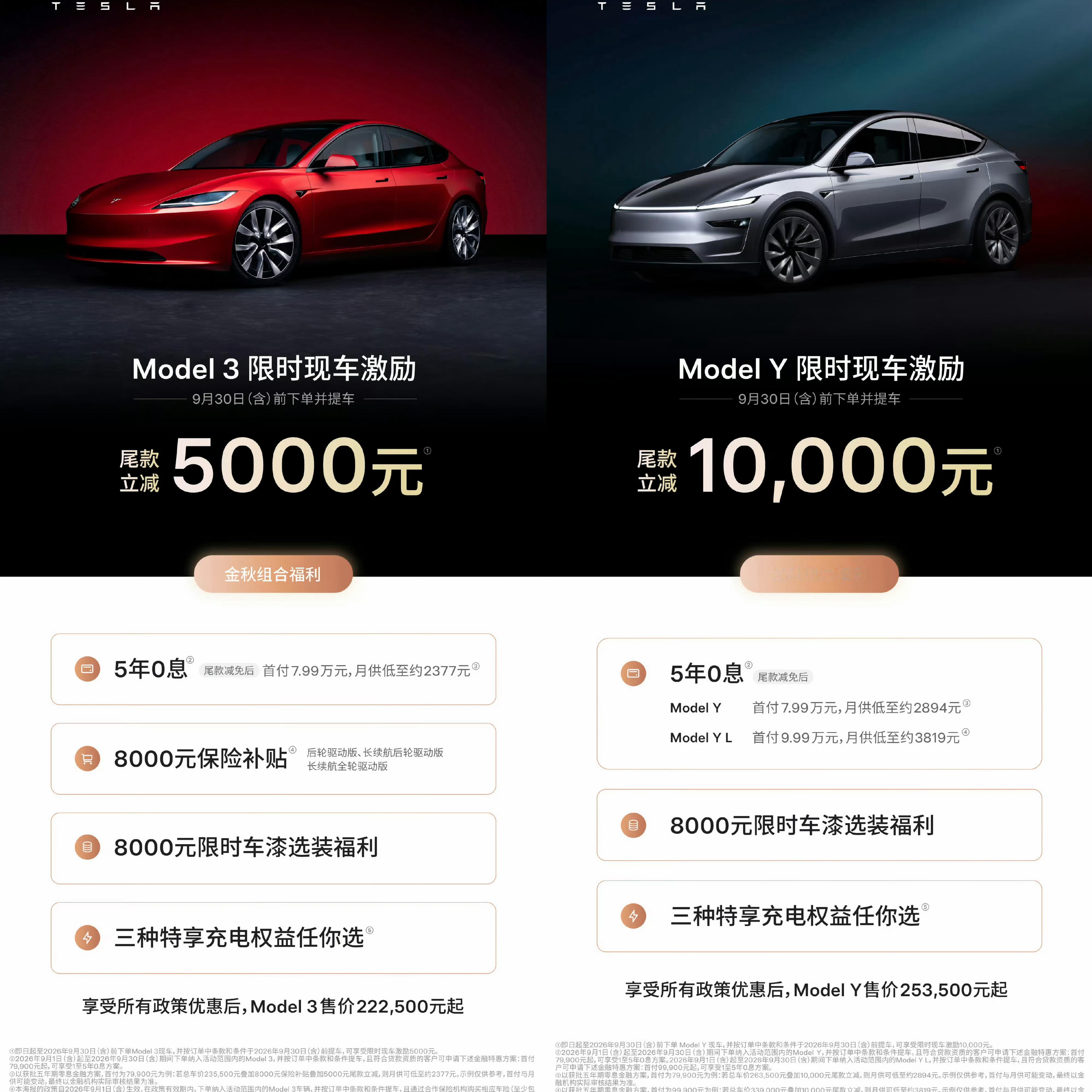 别看特斯拉闷声不响的，其实它是最卷的。各种现金优惠＋5年免息＋保险补贴，其实优惠
