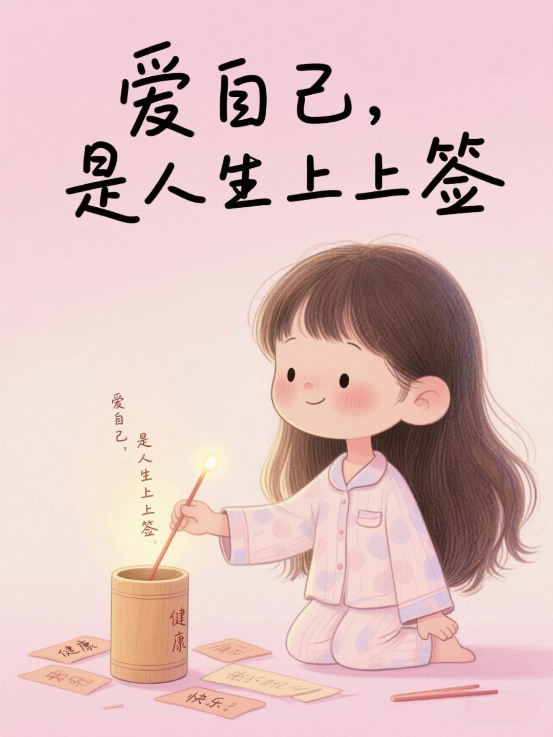 爱自己，是人生上上签，接纳自己的不完美，你的独特，正是最美的部分。把自己放