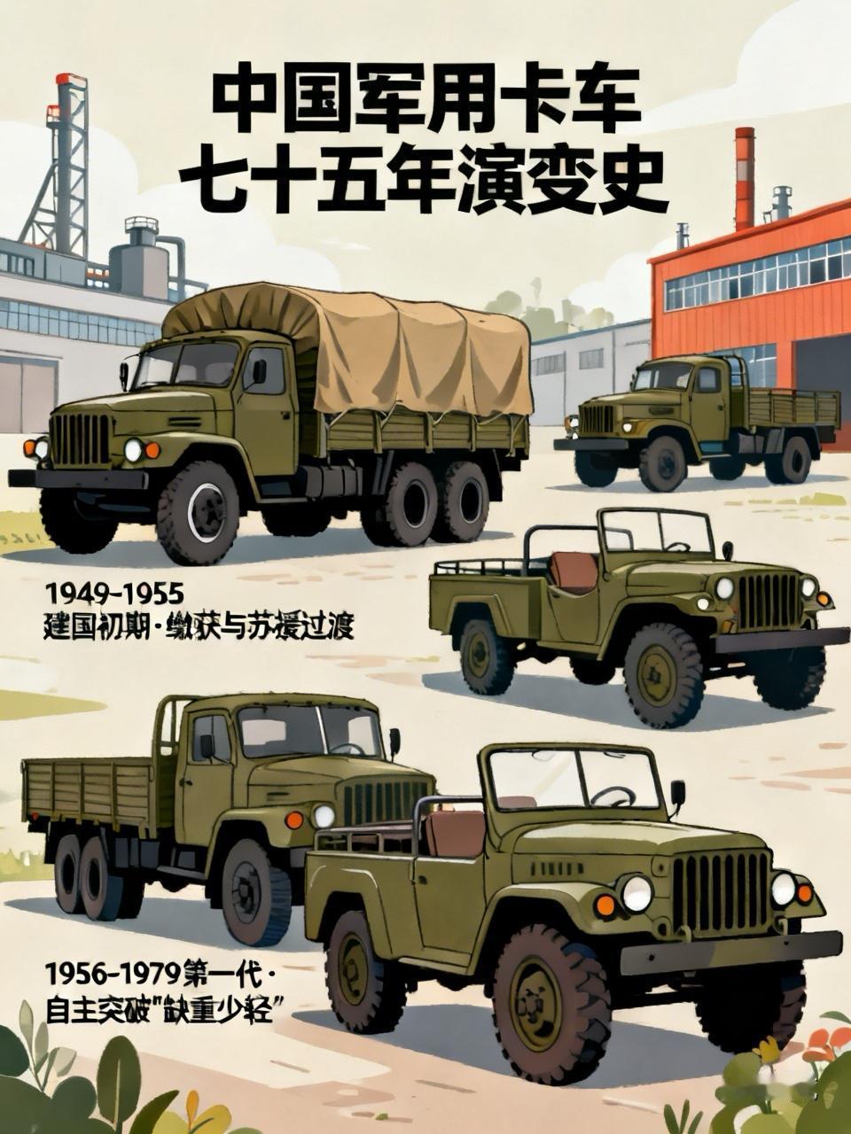 中国军用卡车七十五年演变史一、建国初期·缴获与苏援过渡（1949–1955）