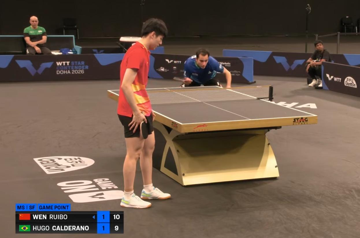 温瑞博和雨果的比赛太燃了，把乒乓球当网球打，远台对轰，对林诗栋一向严肃的王