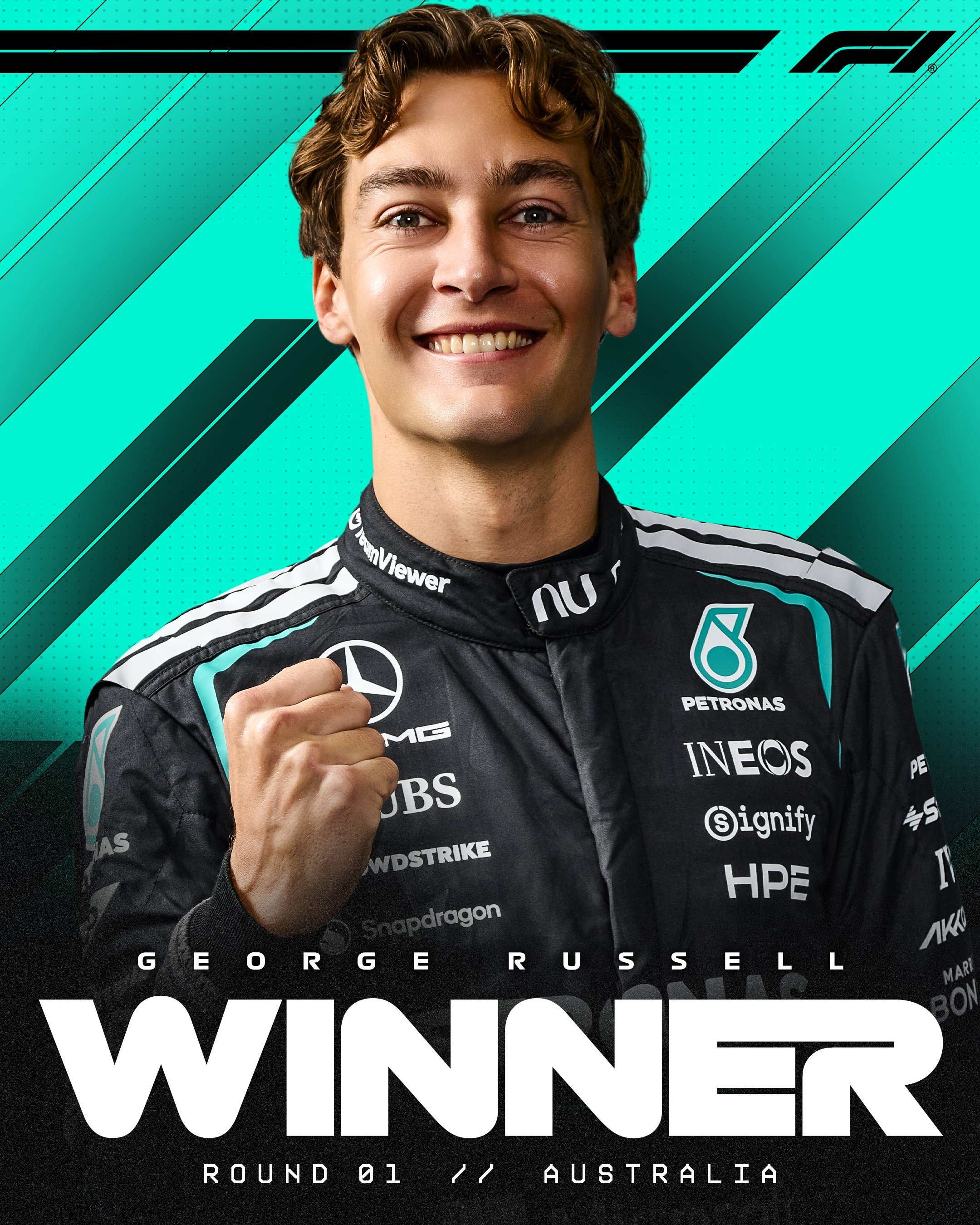 拉塞尔夺F1揭幕战冠军2026赛季第一个F1分站赛冠军：乔治-拉塞尔🏆尽管在