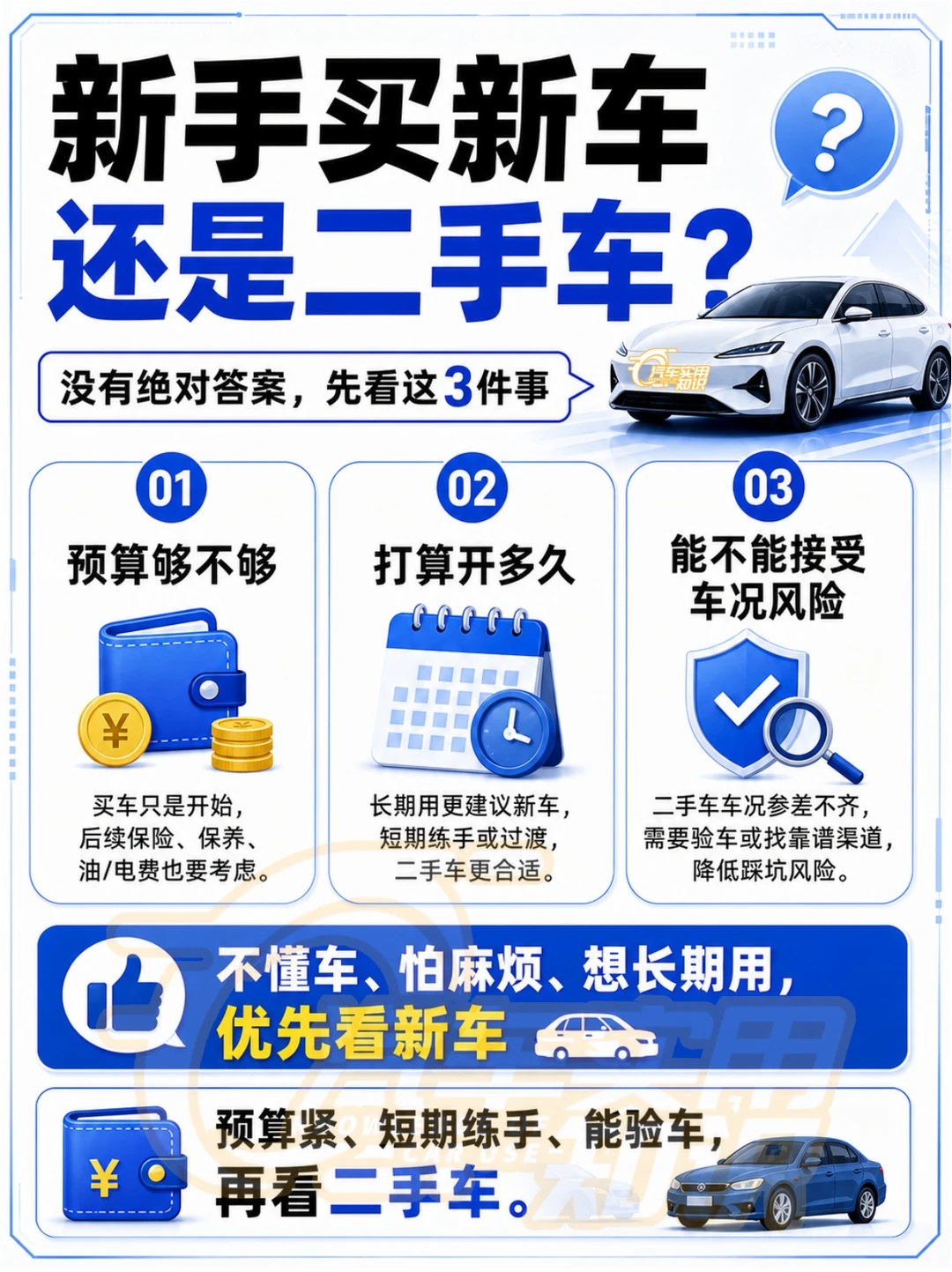 新手买新车还是二手车？