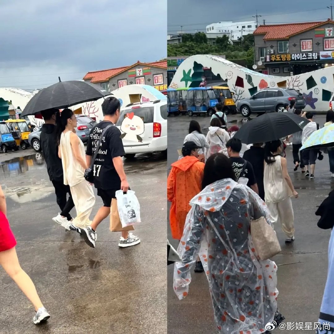 汪峰带女友出国旅游了，网友在济州岛遇到了他们，不得不说，这样一看，两人还挺般配，