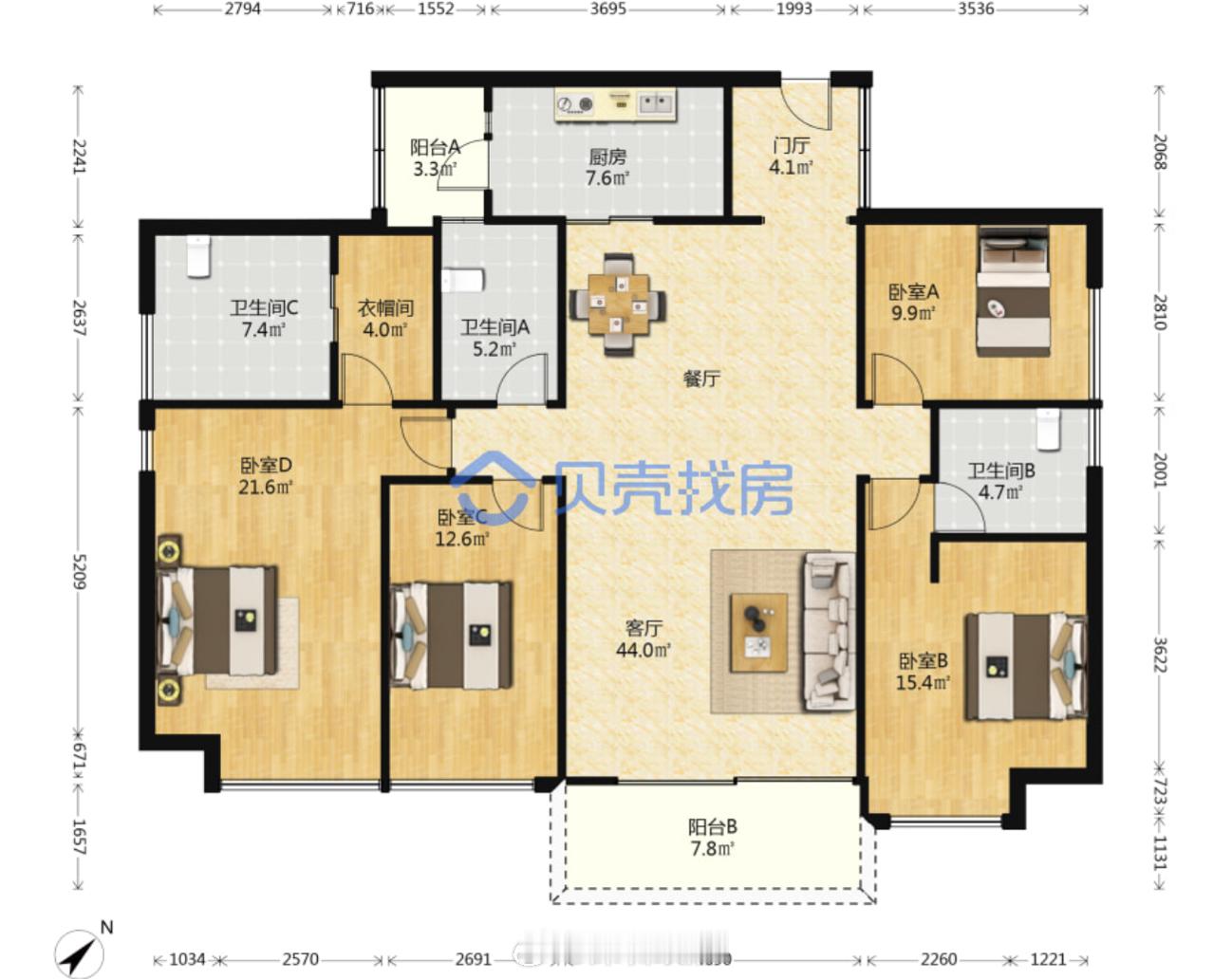 深圳华润城笋盘：润府三期190㎡4房23xx万中楼层。价格还可以，适合这边想置