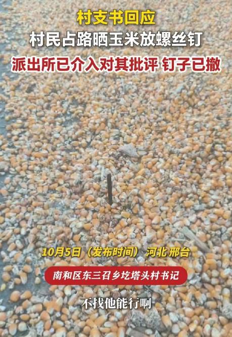 坏到骨子里！河北邢台，一村民为了方便自己晒玉米，不仅私自霸占整条村道，甚至还恶意