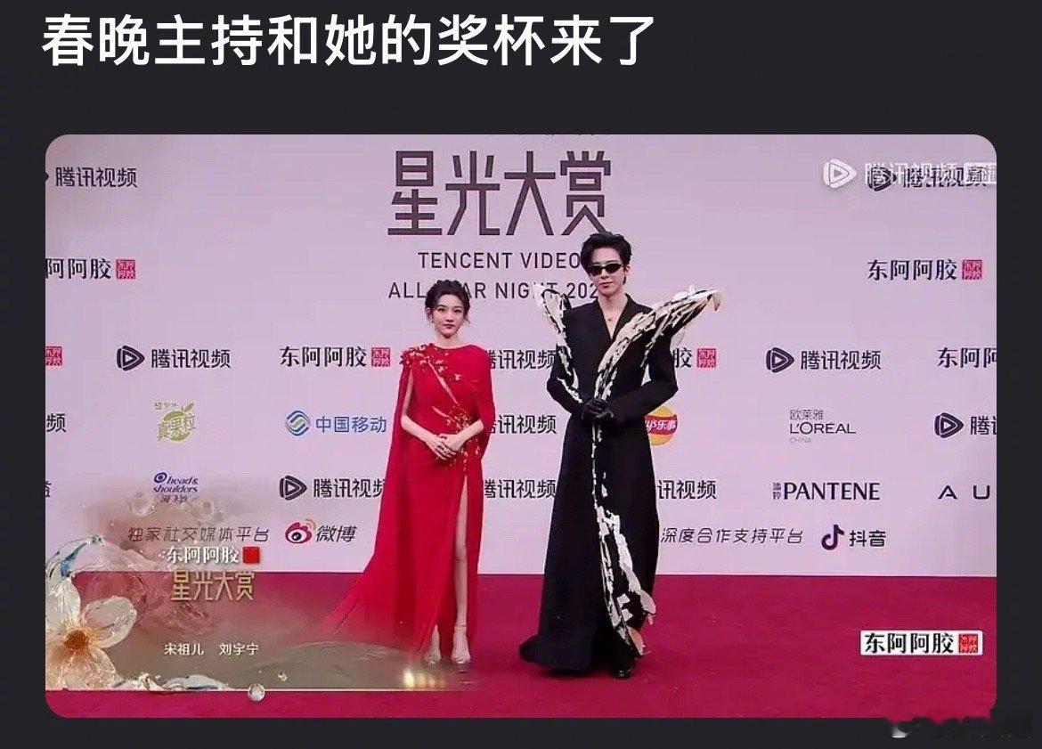星光大赏红毯宋祖儿和刘宇宁，哈哈哈哈哈哈～