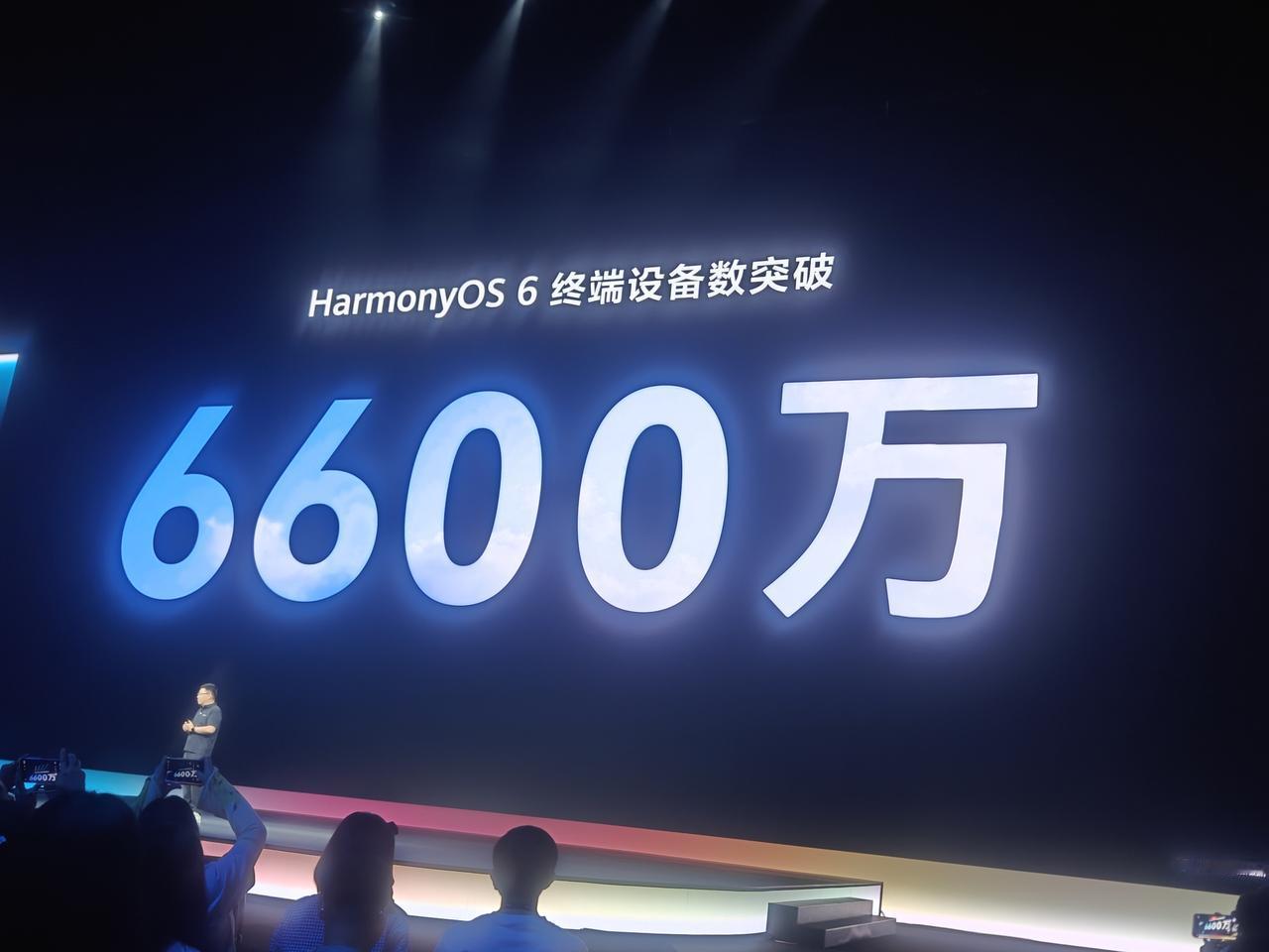 6600万，余承东说，HarmonyOS6是发展最快的操作系统，鸿蒙系统进入发