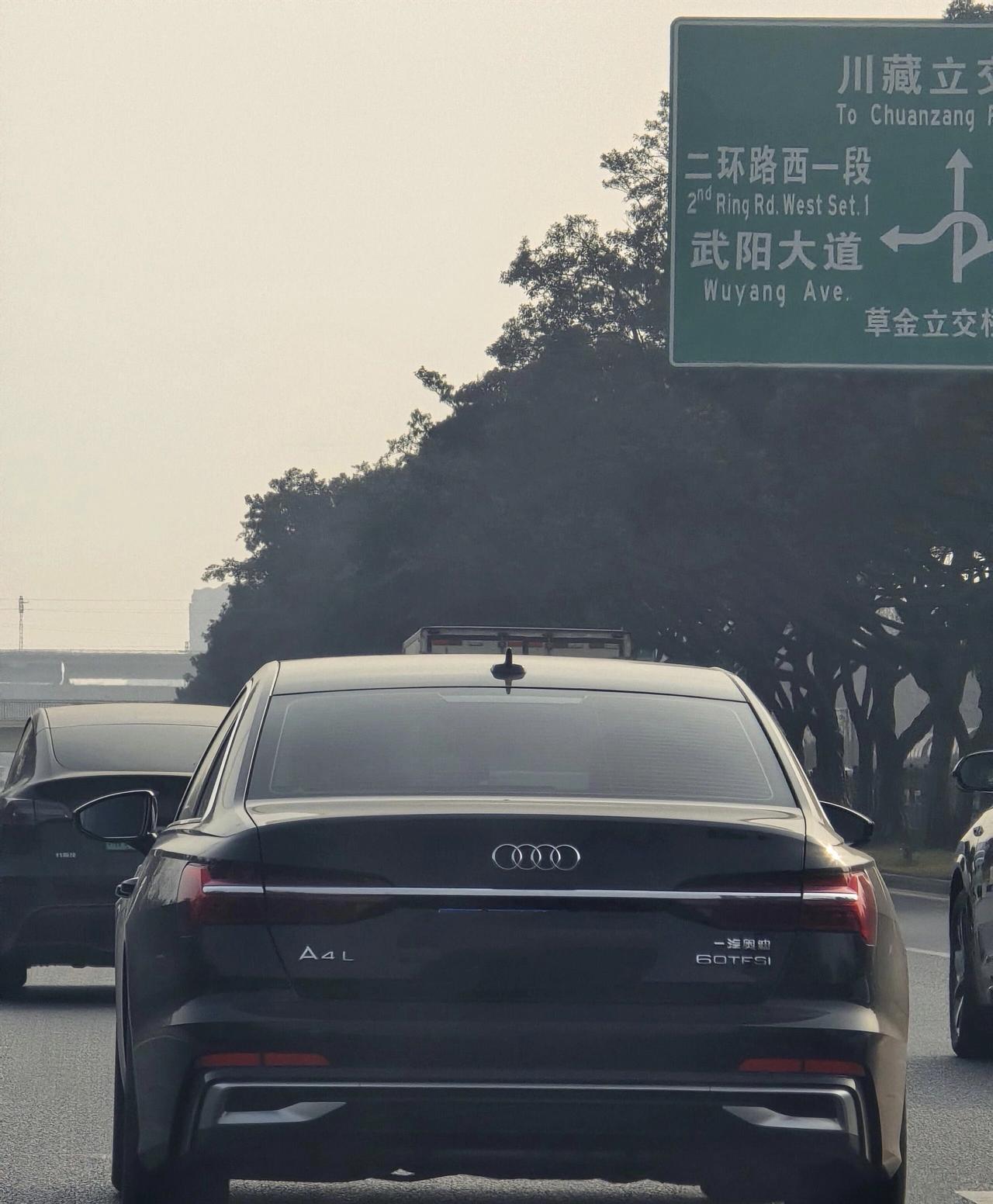 这是奥迪哪款车呀？动力这么猛。路上偶遇一台黑色奥迪，一脚油门就能感受到充足的爆发