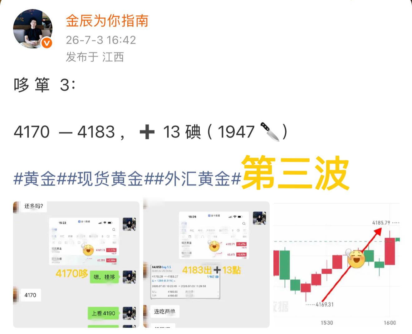 旁人空谈无用，落地结果才是最好证明。黄金现货黄金外汇黄金