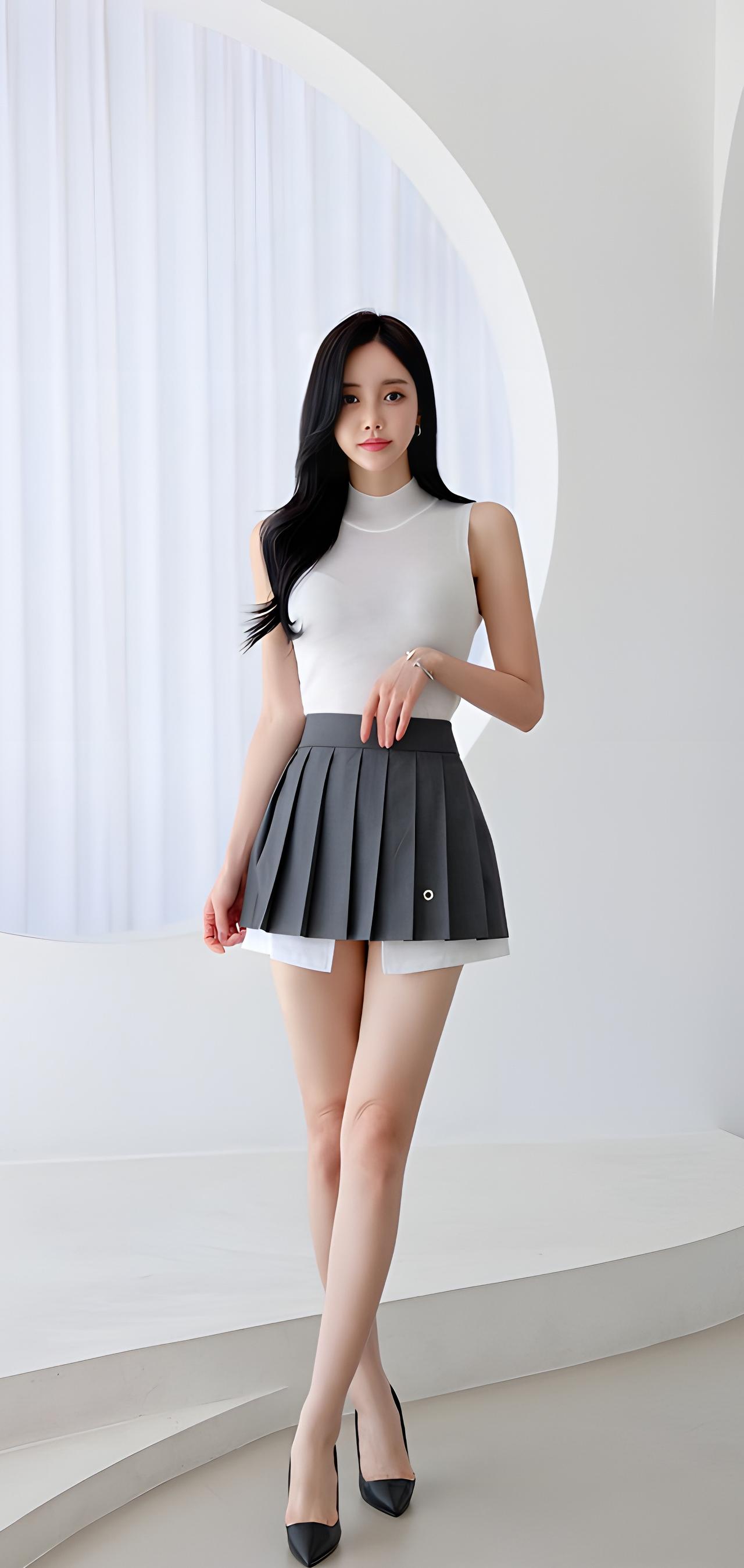 优雅黑裙，甜美白上衣，简约时尚，气质满分！👗💃🏻