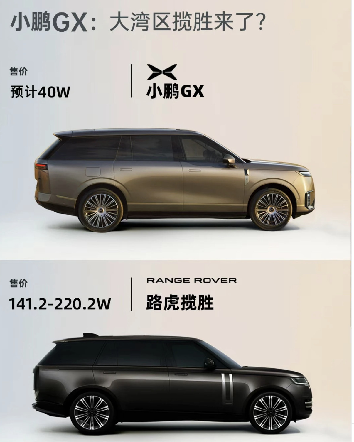 网友街拍到的实车图。下周小鹏GX真的要来了！一改往日的科技未来感，中正大气，气场