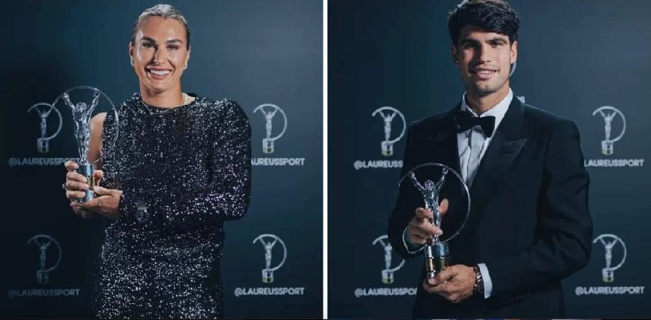 阿尔卡拉斯、萨巴伦卡同时斩获劳伦斯年度最佳男女运动员。可以他俩在上赛季对男女网坛