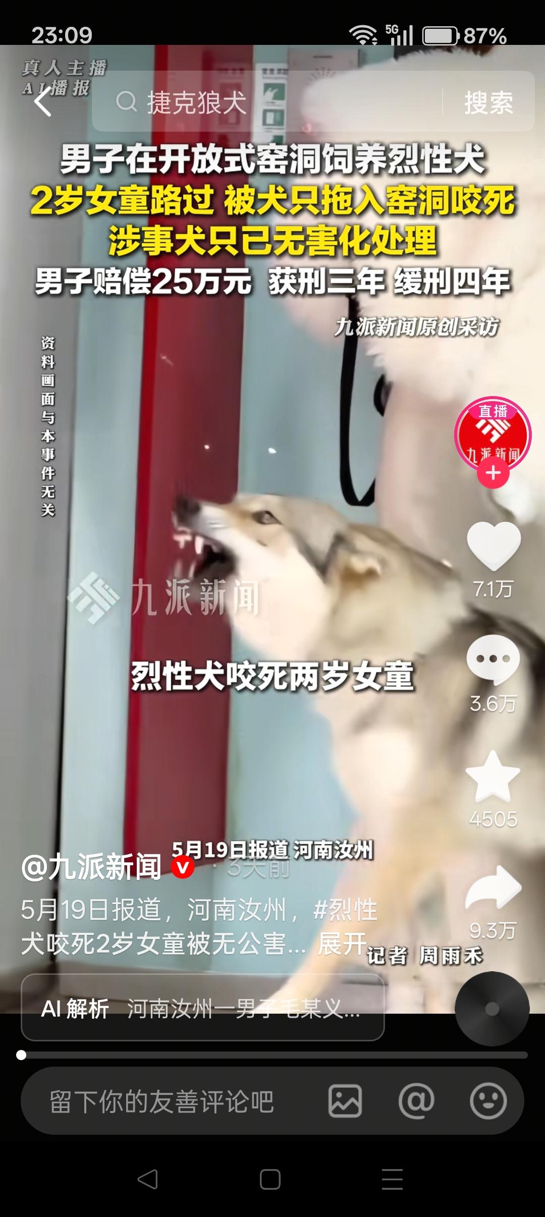司法判决不能“人不如狗”！河南汝州2岁女童被捷克狼犬活活咬死，法官的判决让人