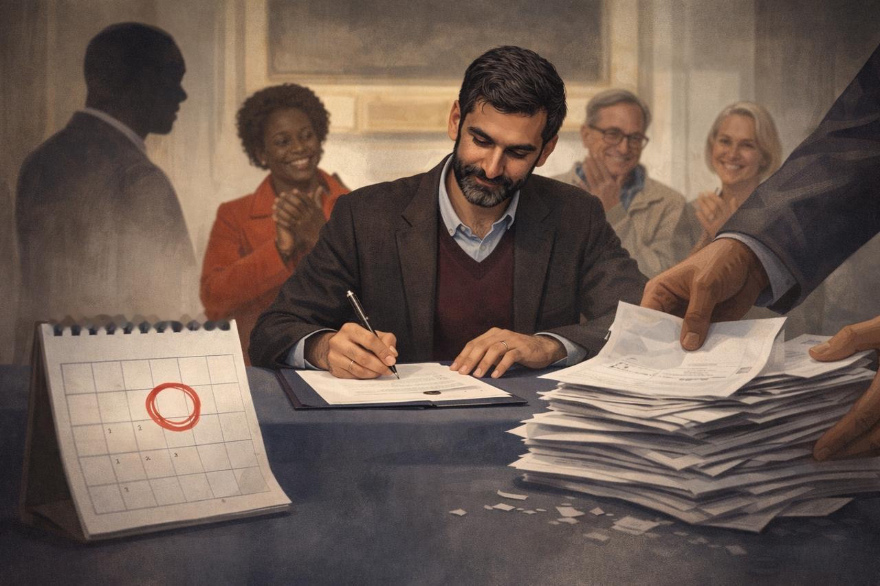 2026年1月1日，纽约新市长佐兰·马姆达尼刚上台，就签了第一个行政命令，把前市